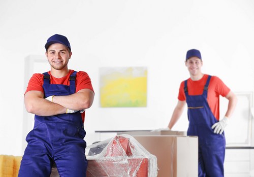 Moving team loading boxes during a Highbury removal service