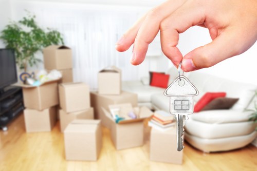 Packing and furniture handling during a removals job in Highbury
