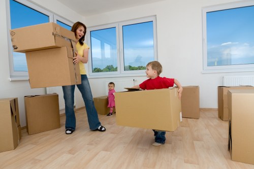 Office furniture being transported for a same day move
