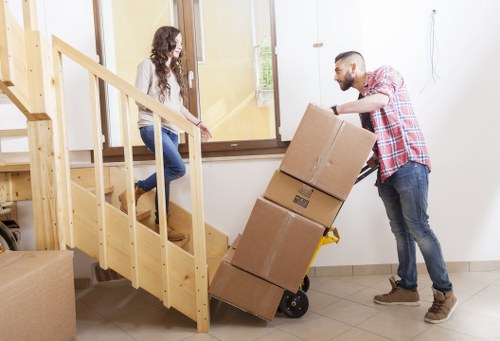 Careful wrapping and boxing of fragile household items