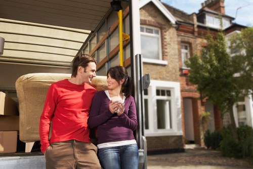 Removal van outside a period property in Highbury during loading